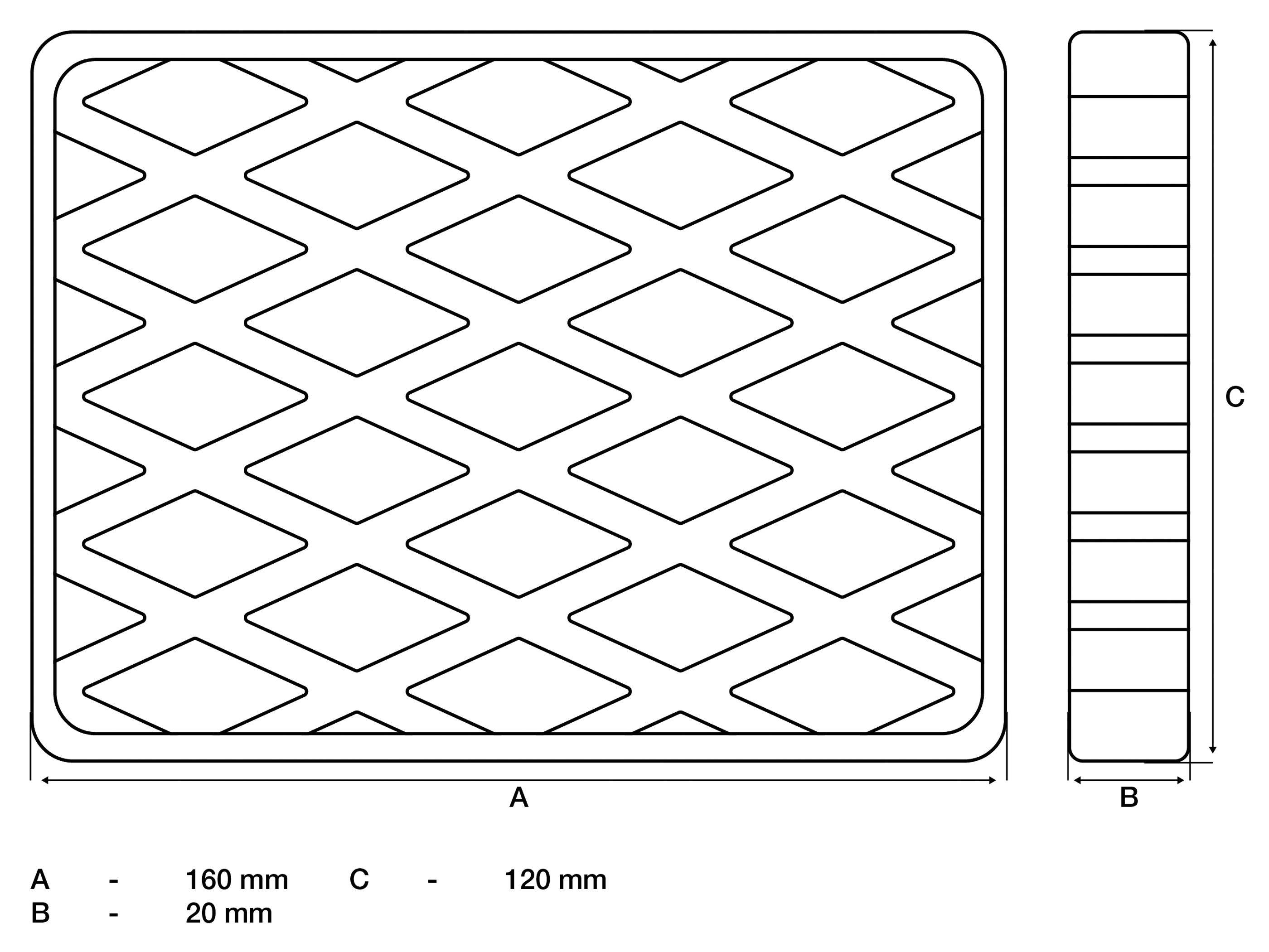 BGS technic Gummiauflage | für Hebebühnen | 160 x 120 x 20 mm
