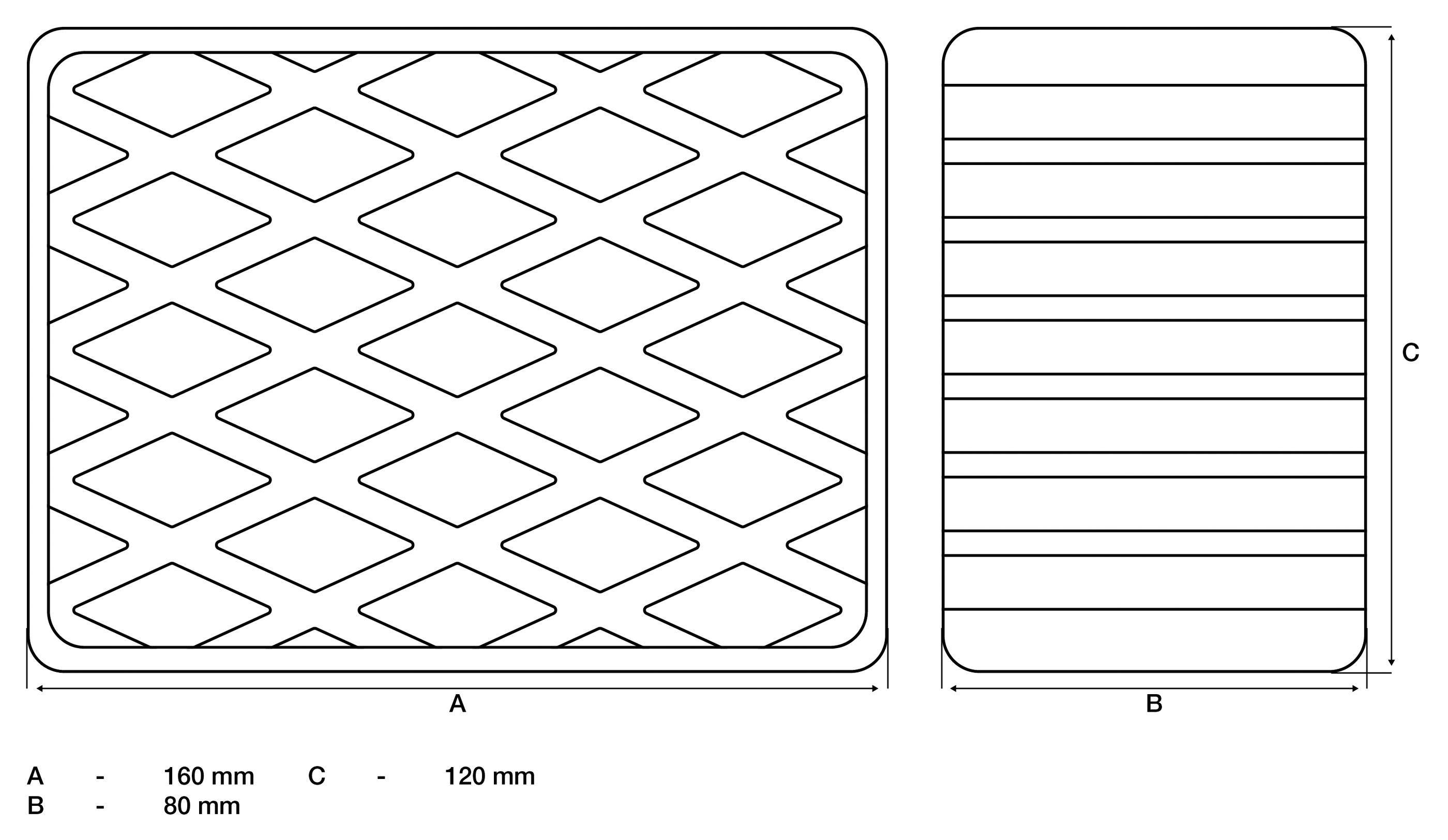BGS technic Gummiauflage | für Hebebühnen | 160 x 120 x 80 mm