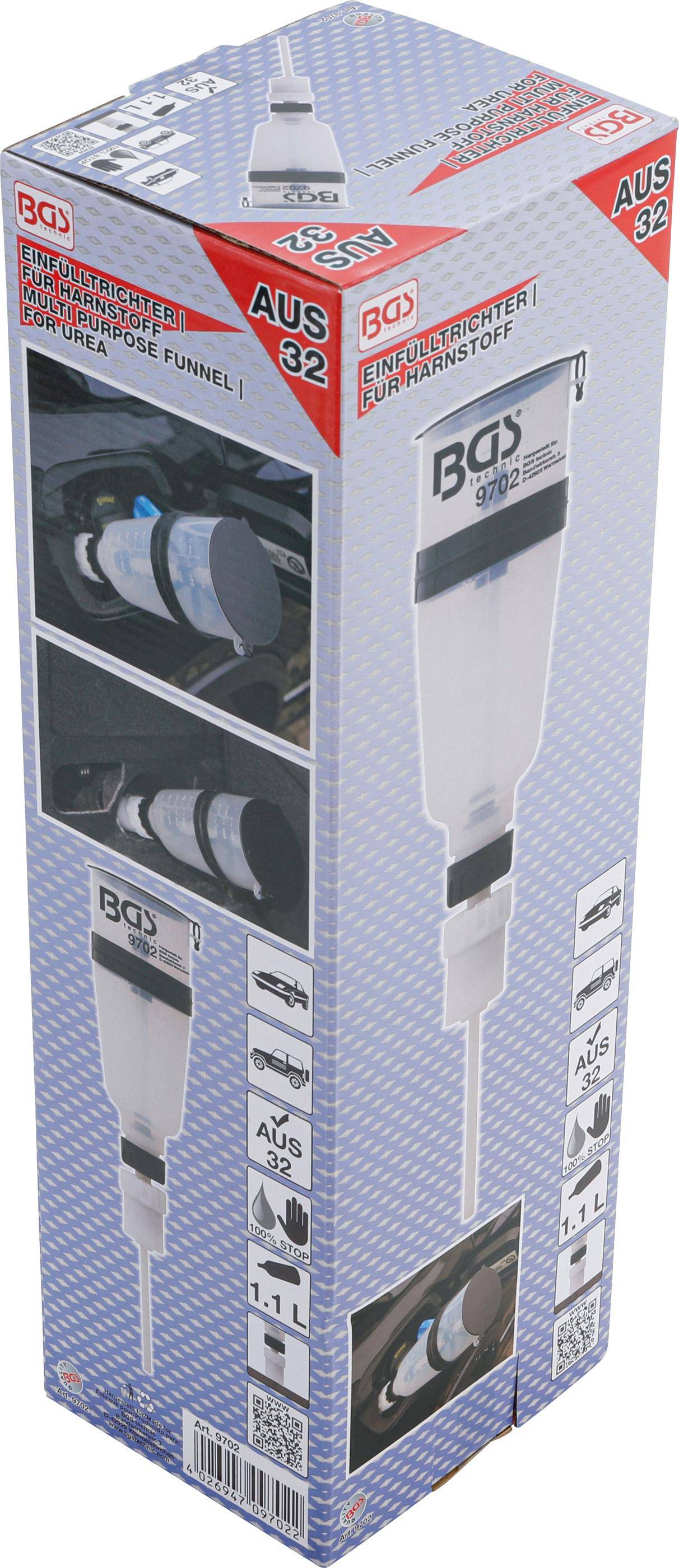 BGS technic Einfülltrichter | für Harnstoff (AUS 32) | gerade