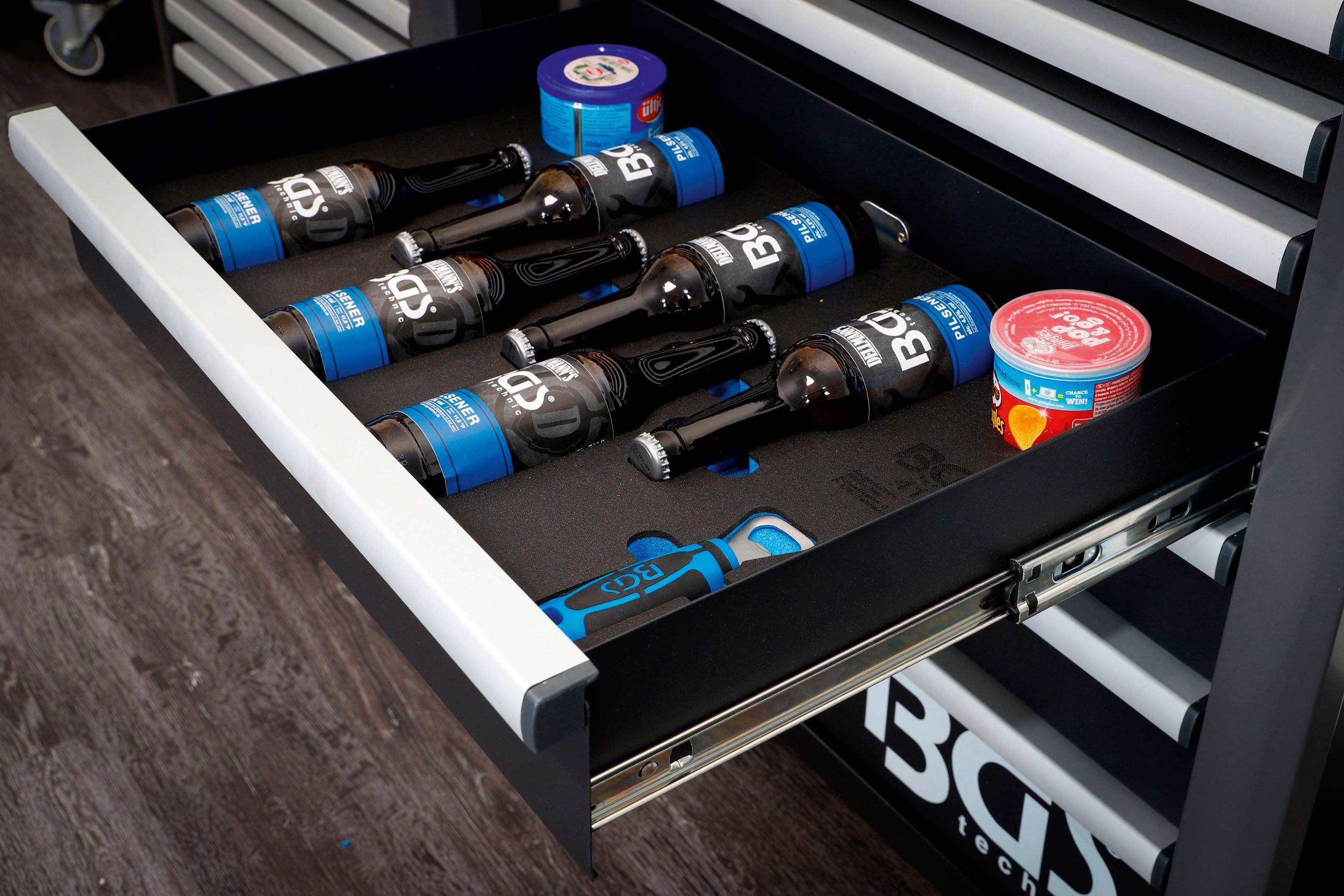 BGS technic Werkstattwageneinlage 3/3 | leer | für Bier, Chips,