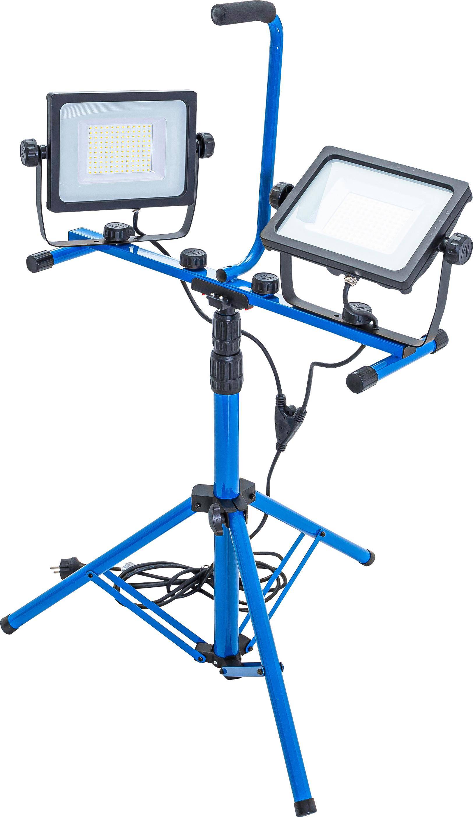 Duo-SMD-LED-Strahler mit Stativ 87611 Leuchtmittel 2 x 120 SMD LEDs Ausführung - Leistung 2 x 70 W Lichtstrom 2 x 7000 L