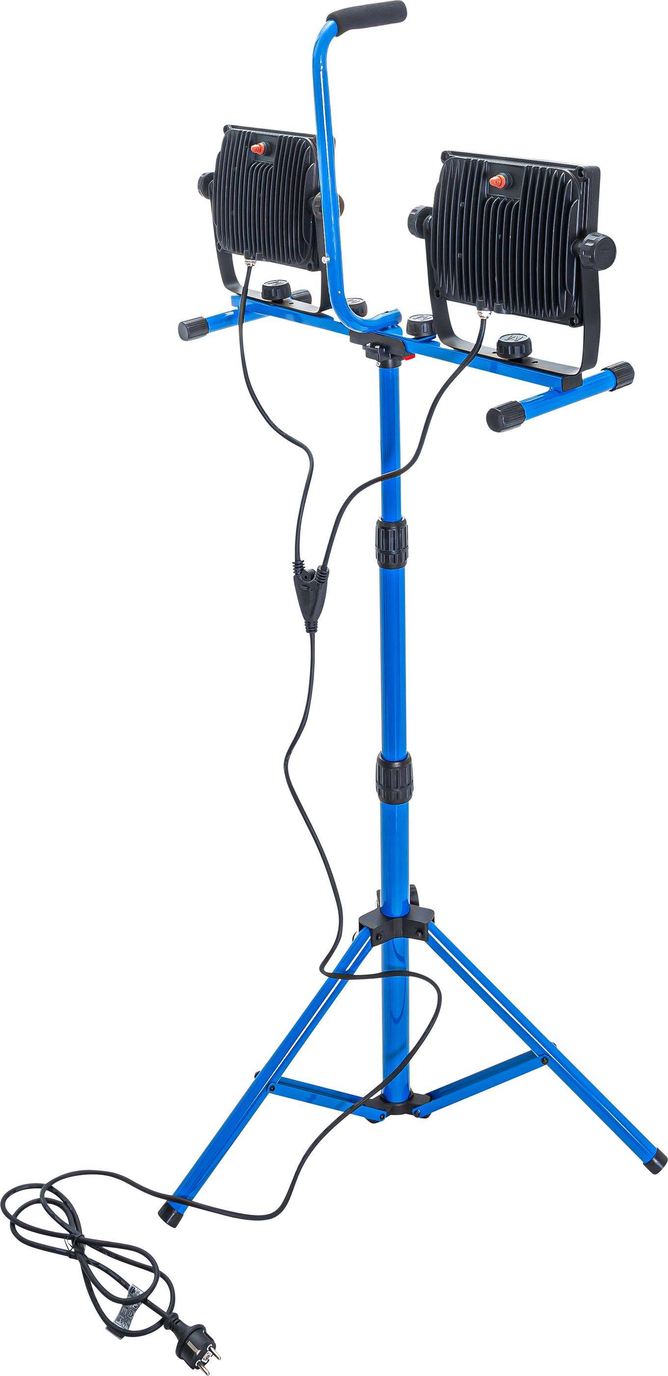 Duo-SMD-LED-Strahler mit Stativ 87611 Leuchtmittel 2 x 120 SMD LEDs Ausführung - Leistung 2 x 70 W Lichtstrom 2 x 7000 L