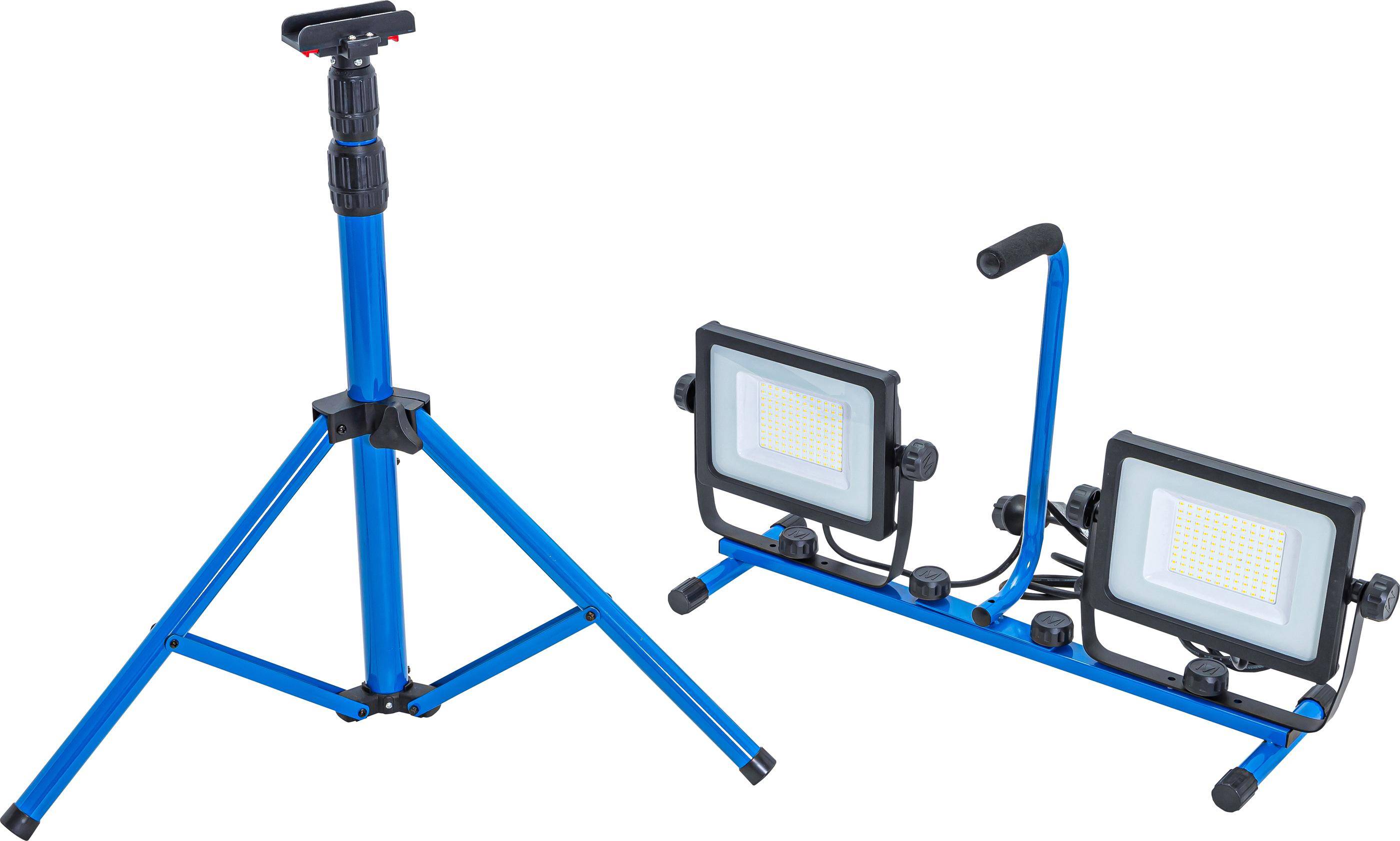 Duo-SMD-LED-Strahler mit Stativ 87611 Leuchtmittel 2 x 120 SMD LEDs Ausführung - Leistung 2 x 70 W Lichtstrom 2 x 7000 L