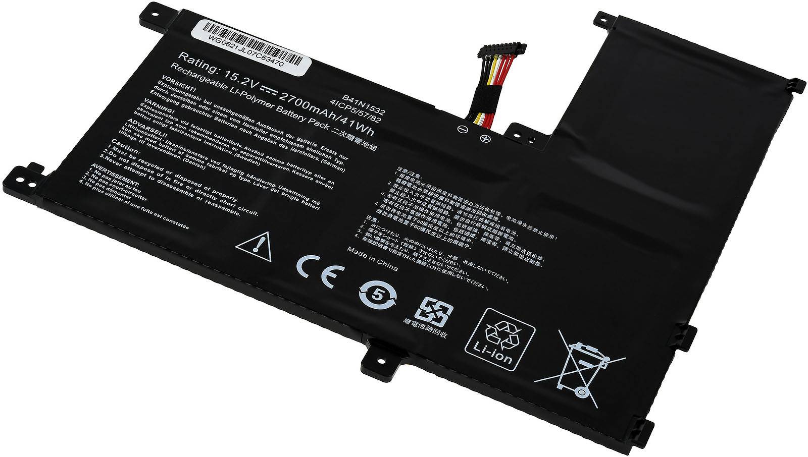 Powery Akku für Laptop Asus ZenBook Flip UX560UA-FZ014T, 15,2V, Li-Polymer