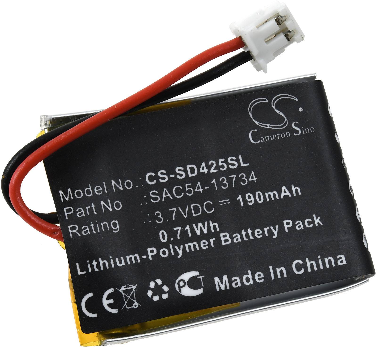 Powery Akku passend für Field-Trainer (Sender) SportDog 425, SD-425, Typ SAC54-13734, 3,7V, Li-Polymer