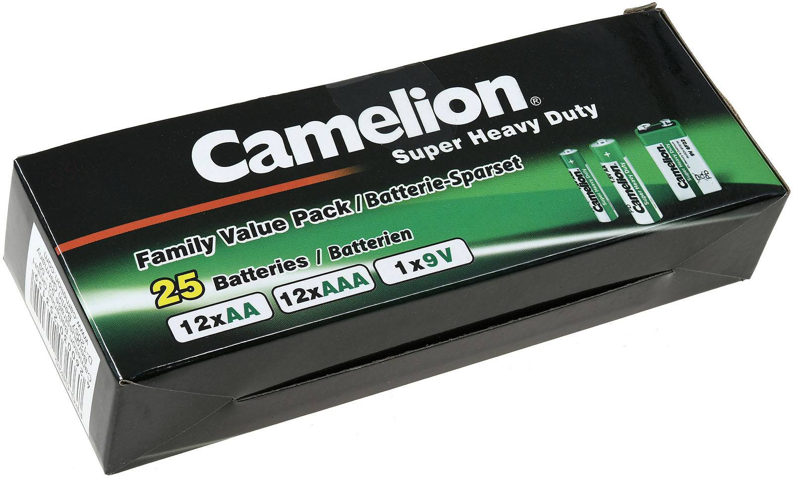 Camelion Batterien Spar-Set-Box 25tlg. (12xAA, 12xAAA, 1x9V), 1,5V & 9V, Alkaline
