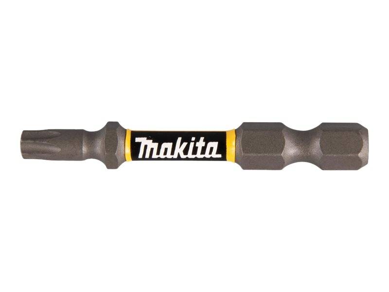 Makita Doppelender-Schraubendreherbit mit 1/4-Zoll-Sechskantschaft auf weißem Hintergrund.