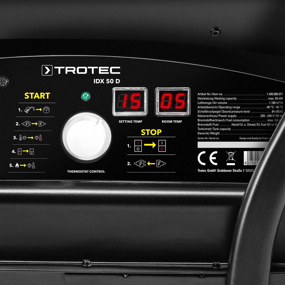 TROTEC Direkt-Ölheizgebläse IDX 50 D Landwirtschaft Baugewerbe Ölheizer Ölheizgerät