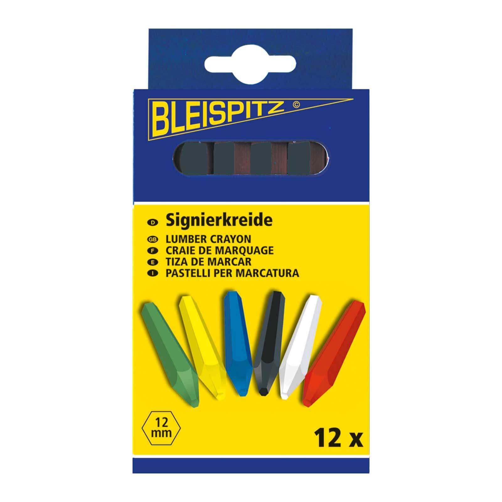 Bleispitz Signierkreide 12 Stück - Farbe:schwarz