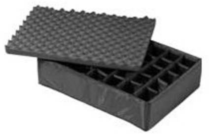 BundW Variable Facheinteilung RPD fuer Outdoor Cases Typ 5000 Gepolsterter Koffereinsatz aus abwaschbarem Gewebematerial