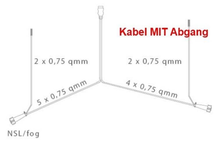 Aspöck Anhängerkabel 5m - 13-polig Stecker - Kabelbaum + 2 x 3,0m Abgang DC
