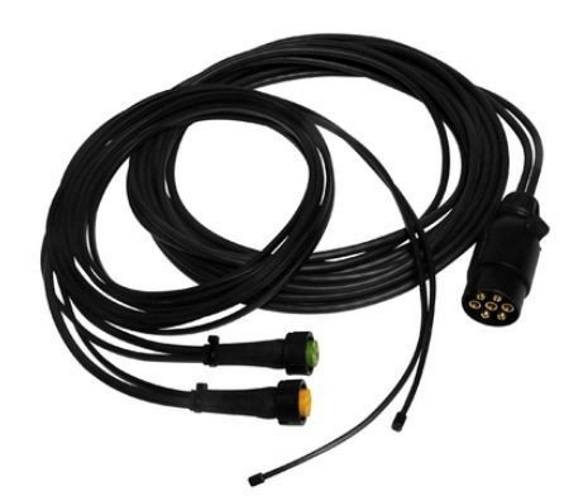 Aspöck Anhängerkabel 6 m - 7-polig Stecker - Kabelbaum mit Abgang DC + 10 x Kabelschellen