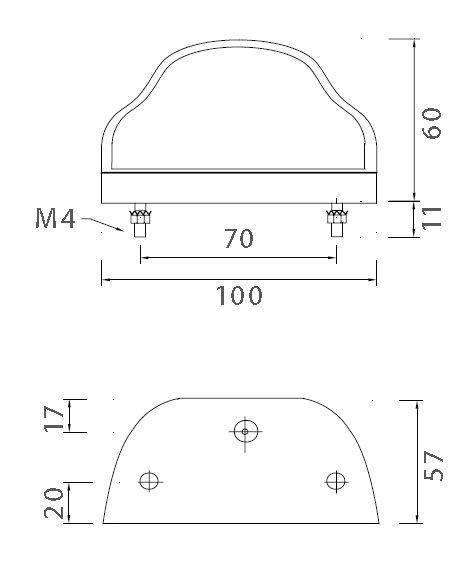 1 x Aspöck Regpoint Kennzeichenleuchte, DC Flachkabel 0,80 Meter + DC Verbinder
