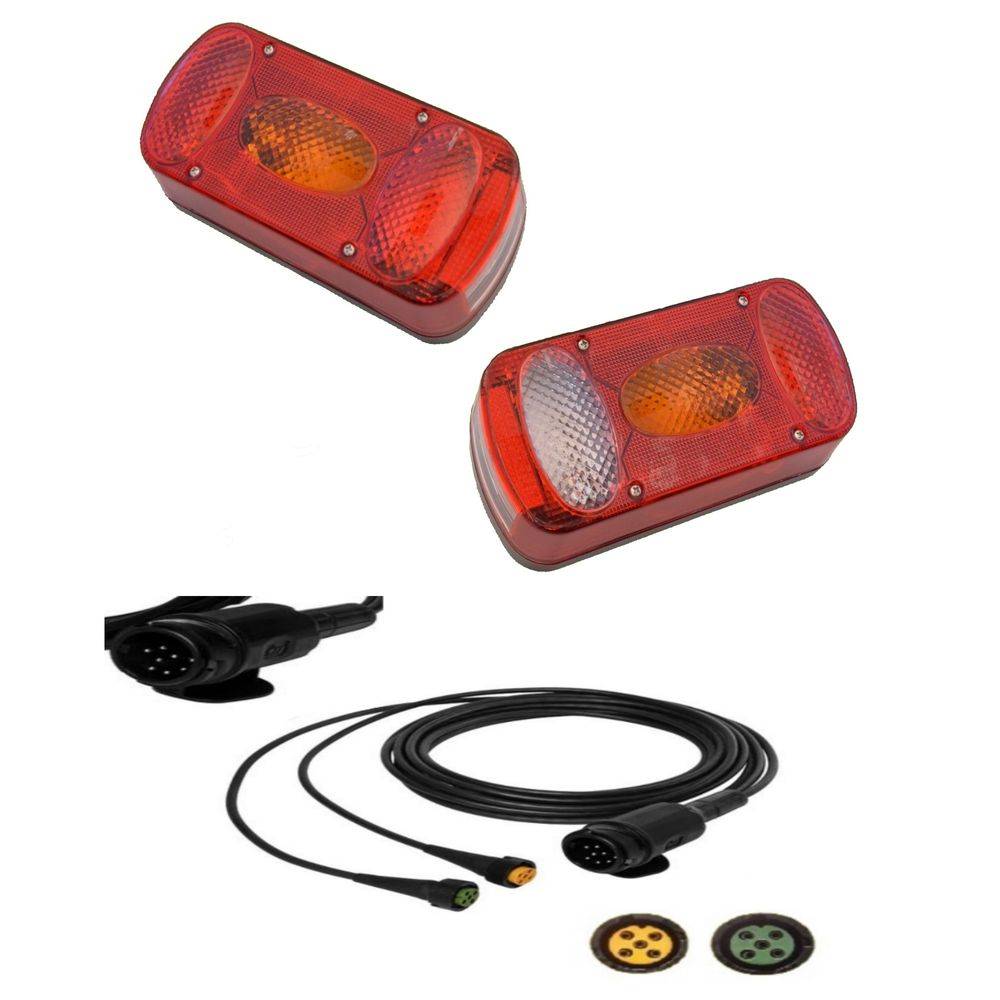 Aspöck Midipoint 2 - Set Leuchten rechts + links und Kabel 4m 13 polig