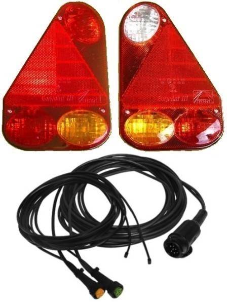 Aspöck Earpoint 3 - 13 pol komplett Set Leuchten und Kabel 8 Meter mit Abgang