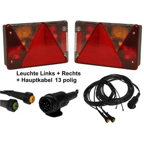 Aspöck Multipoint 4 - Leuchtenset - 13polig - Hauptkabel 5 Meter mit 2 x 3,0 DC Abgang Aspöck Multipoint 4 - Leuchtenset - 13polig - Hauptkabel 5 Meter mit 2 x 3,0 DC Abgang