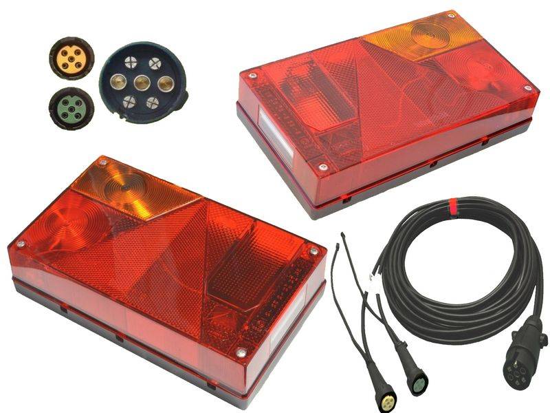 Aspöck Multipoint 1 Set Leuchten links + rechts Kabel 6 Meter mit Abgang