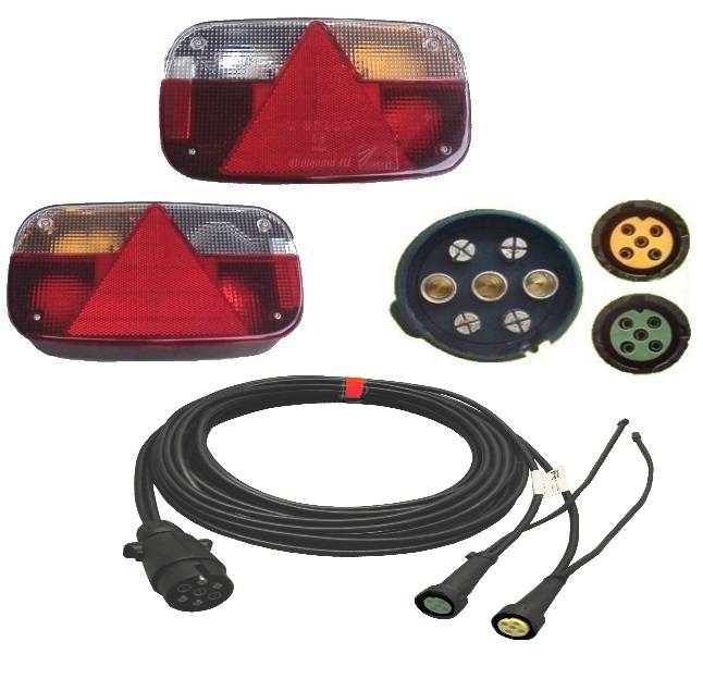 Aspöck Multipoint 3 Set Lampen links + rechts Kabel 5 m mit Abgang