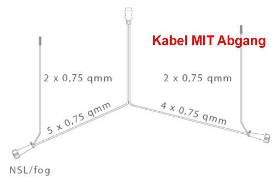 Aspöck Earpoint 3 - 7 polig - Komplett Set Leuchten und Kabel 5 Meter mit Abgang