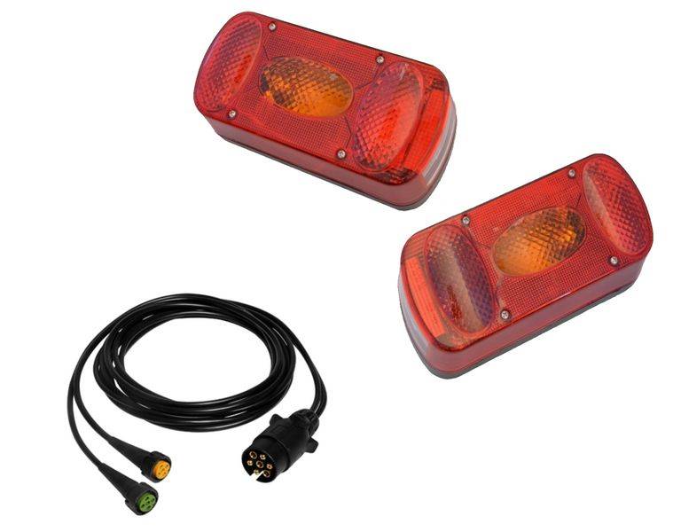 Aspöck Midipoint 2 Set Leuchten rechts + links + Kabel 4 Meter 7 polig