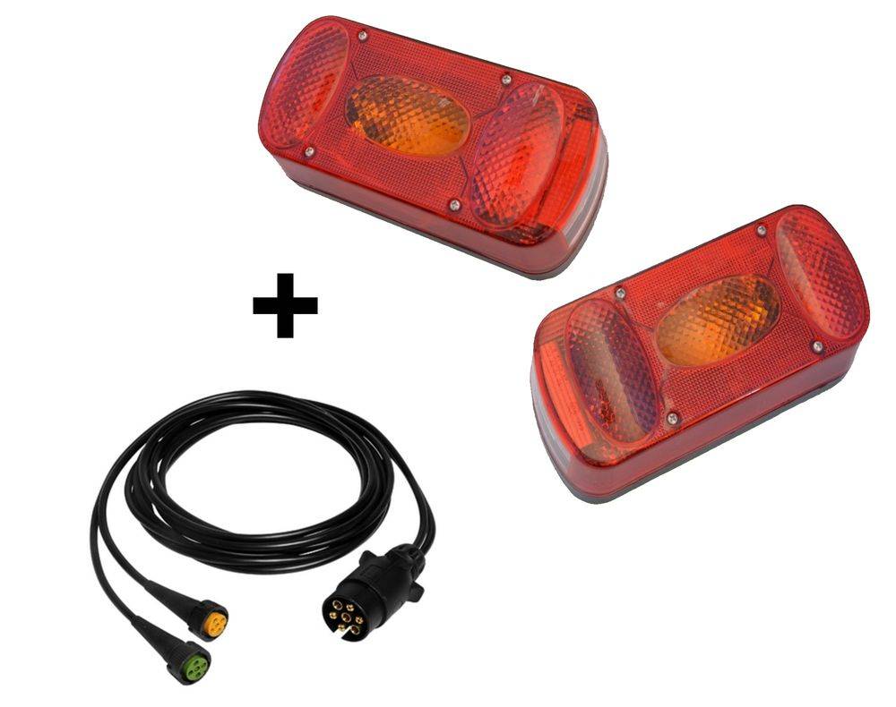 Aspöck Midipoint 2 Set Leuchten rechts + links + Kabel 8m 7 polig