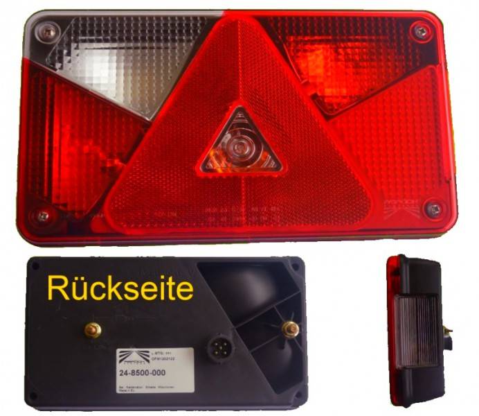 Aspöck Multipoint 5 Leuchte links mit Nebelschlussleuchte + 5polig Bajonettanschluss