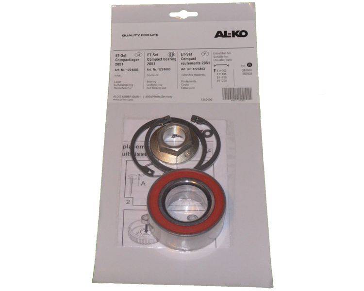 1 x ALKO Radlager 1224803 Lager 72/39x37 mm + Zubehör - Kompaktlager Ecolager