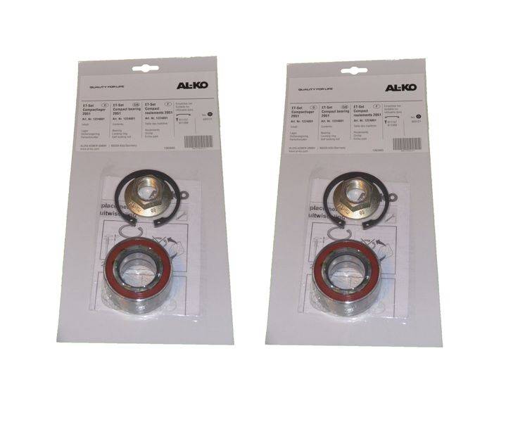 2 x ALKO Radlager 1224801 Lager 64/34x37 mm + Zubehör - Kompaktlager Ecolager
