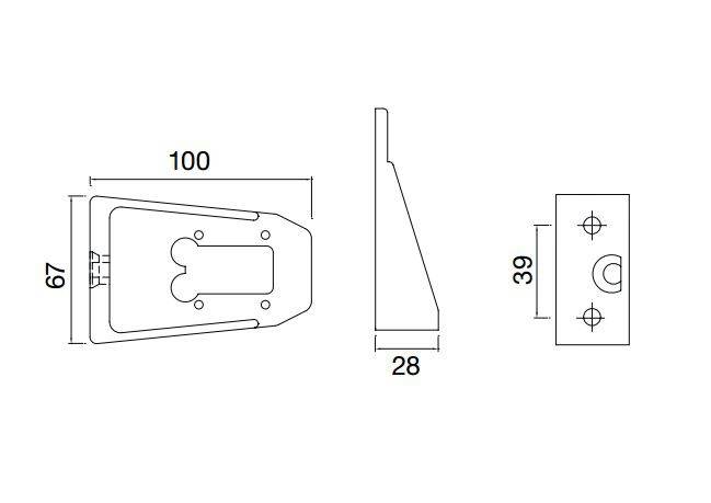 1 x Aspöck Flexipoint 1, Halter Aufhängeteil 100 mm 15-5310-107