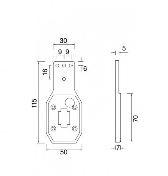 1 x Aspöck Halter für Flexipoint 1 - Gummihalter gerade 115 mm - 15-5312-107