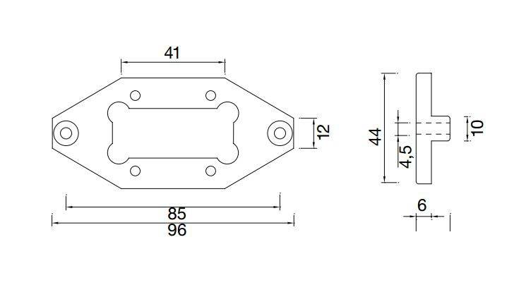 1 Stück Aspöck Flexipoint 1, Halter, Halteplatte beidseitig verwendbar - 15-5316-107