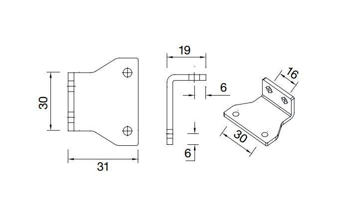 1 Stück Aspöck Flexipoint I Halter 90° Winkelhalter - 15-5318-707