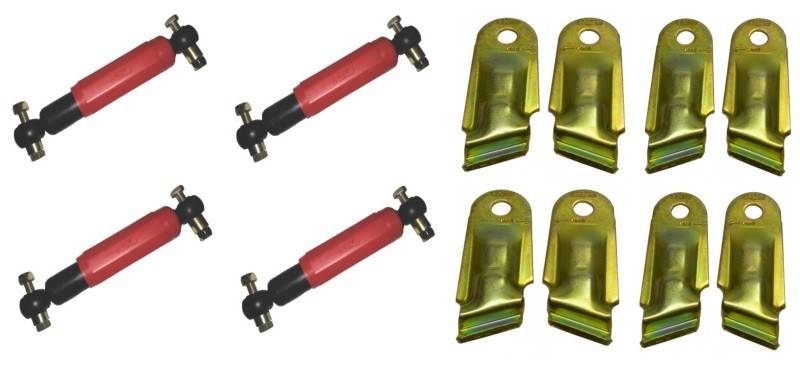 4 x AL-KO Octagon Achsstoßdämpfer Stoßdämpfer ROT + 4 x Halter
