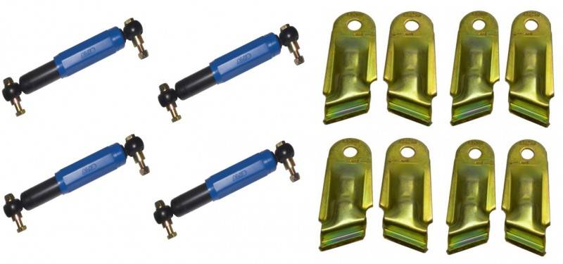 4 x AL-KO Octagon Achsstoßdämpfer Stoßdämpfer BLAU + 4 x Halter