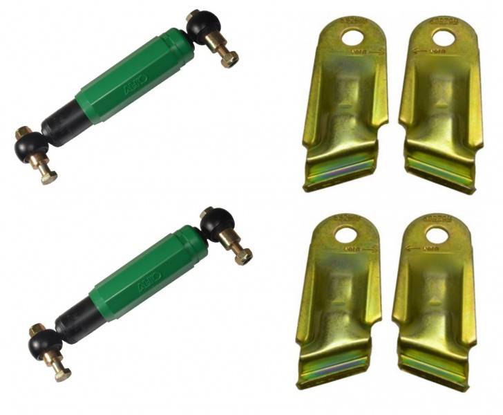 2x AL-KO Octagon Achsstoßdämpfer Stoßdämpfer GRÜN + 2 x Halter