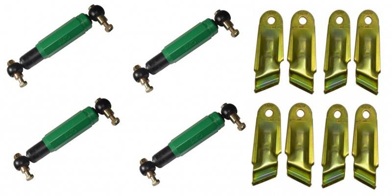 4x AL-KO Octagon Achsstoßdämpfer Stoßdämpfer GRÜN + 4 x Halter