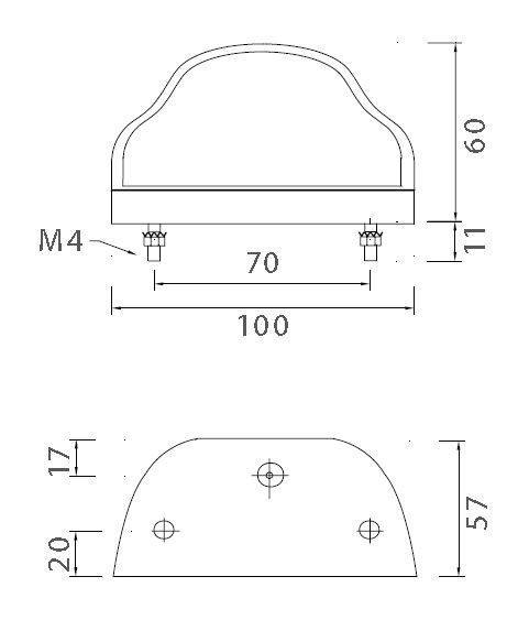 2 x Aspöck Regpoint LED Kennzeichenleuchte + DC Flachkabel 0,80 Meter + Verbinder