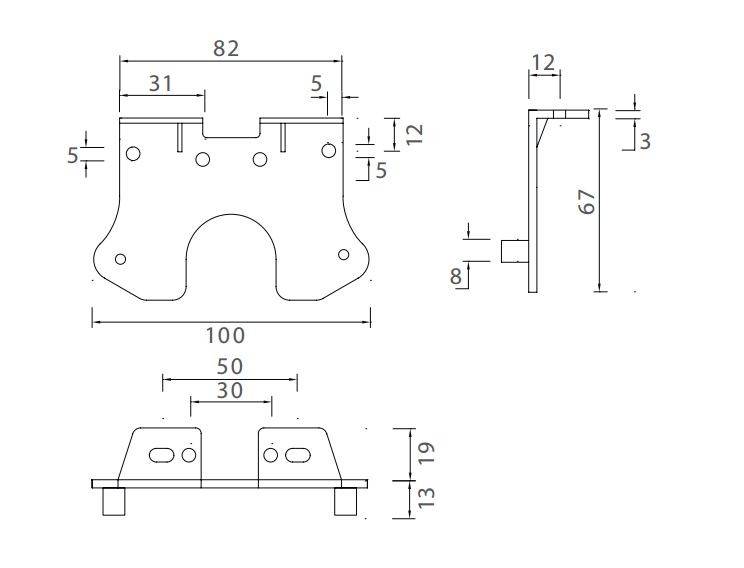 2 x Flatpoint 2 - Halter 90° Z-Form - Aspöck Nr. 15-5321-107