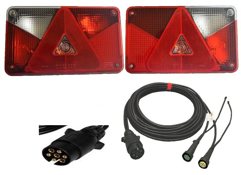 Aspöck Multipoint 5 Leuchten Set - 7polig 5m Kabelbaum + 2 x 0,20 m Abgang