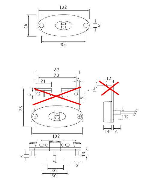 6 x Aspöck Seitenmarkierungsleuchte Flatpoint 2 LED Gelb 0,5m Kabel - 31-2309-027