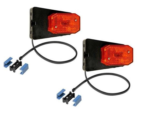 2 Stück Aspöck Flexipoint 1 GELB - mit DC Flachkabel, + DC Verbinder + Leuchtmittel + Halter 31-6569-017