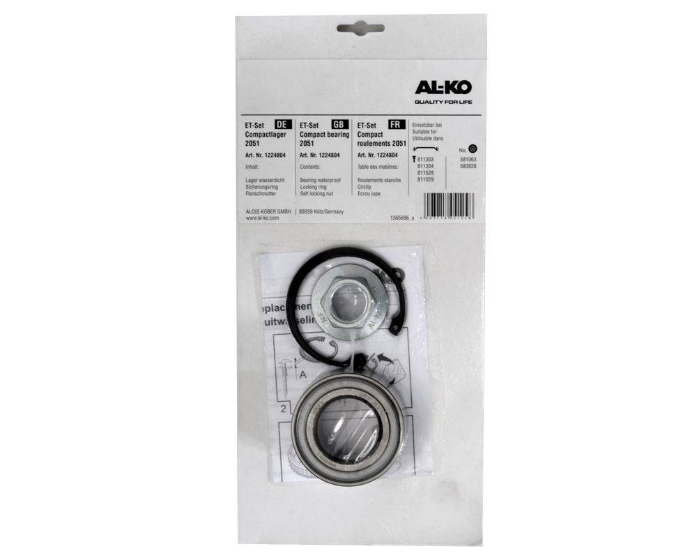 1x ALKO - Radlager 1224804 Lager 72/39x37 mm + Radmutter + Sicherung