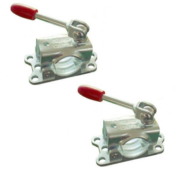 2 x ALKO Klemmhalter Ø 48 mm Guß mit Kipphebel Klemmschelle für Stützrad / Stützen