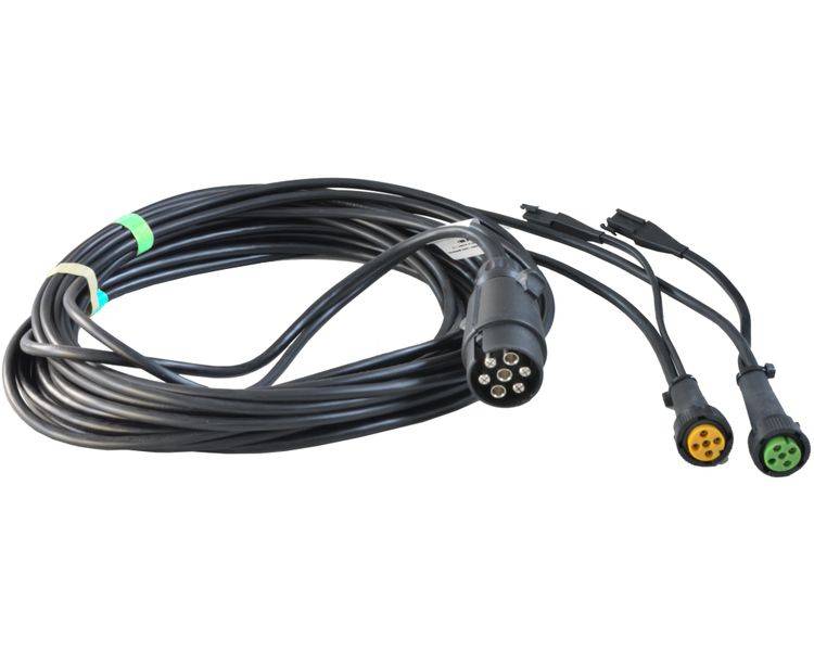 Aspöck - Anhängerkabel 7m - 7-polig Stecker mit Abgang - 2polig Stecker