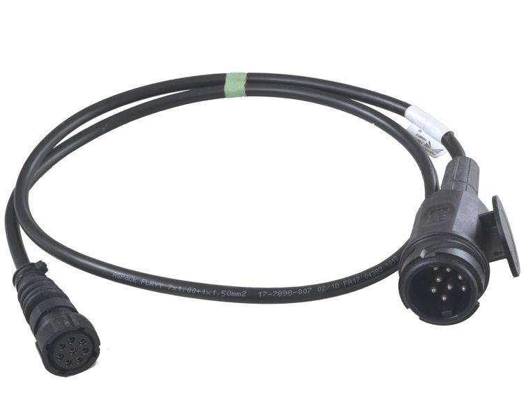 1 x Aspöck Kurzkabel - 1,3m vorne 13 poliger Stecker (8 Pin) - hinten Bajonett 8 polig
