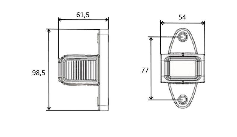 1 Stück - Aspöck Superpoint 4 - KURZ / Direktanbau Seitenmarkierungsleuchte LED - Rechts