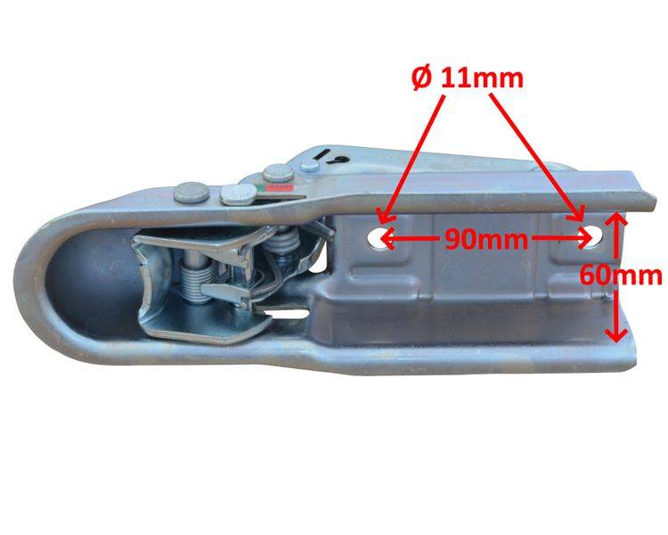 1 Stück - Winterhoff Kugelkupplung WW8G - 800kg - 60mm Vierkant - Bohrung 90mm Ø11mm