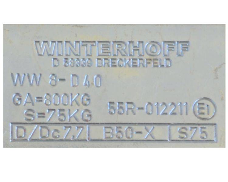 1 Stück - Winterhoff Kugelkupplung WW8-D40 - 800kg - 40mm Vierkant - Bohrung 90mm Ø11mm