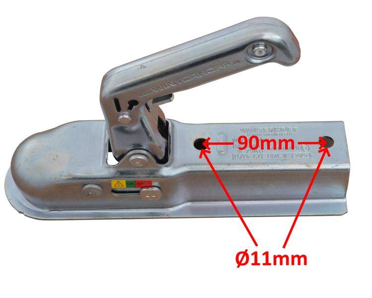 1 Stück - Winterhoff Kugelkupplung WW8-D40 - 800kg - 40mm Vierkant - Bohrung 90mm Ø11mm