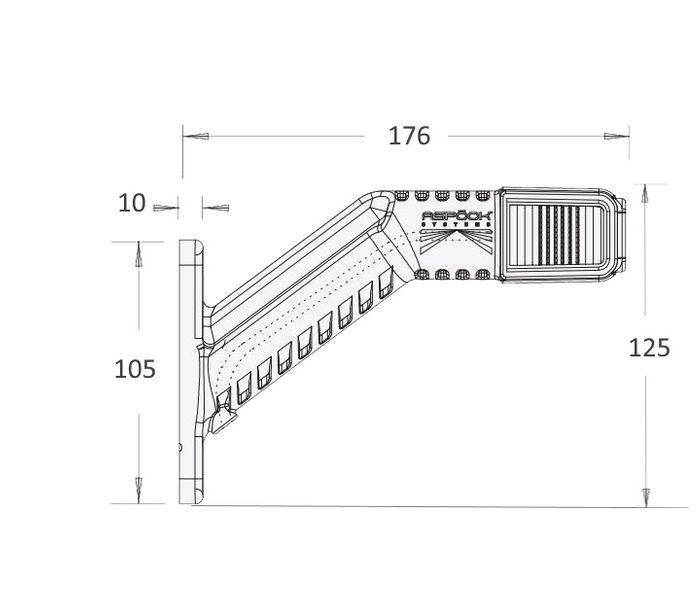 1 Stück - Aspöck Superpoint 4 LED - Standard Umrissleuchte - RECHTS